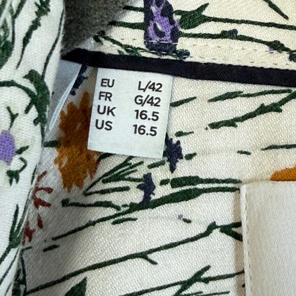 Selected Homme Floral Men Shirt Size L Short Sleeves Organic Cotton /Viscose - Picture 11 of 12